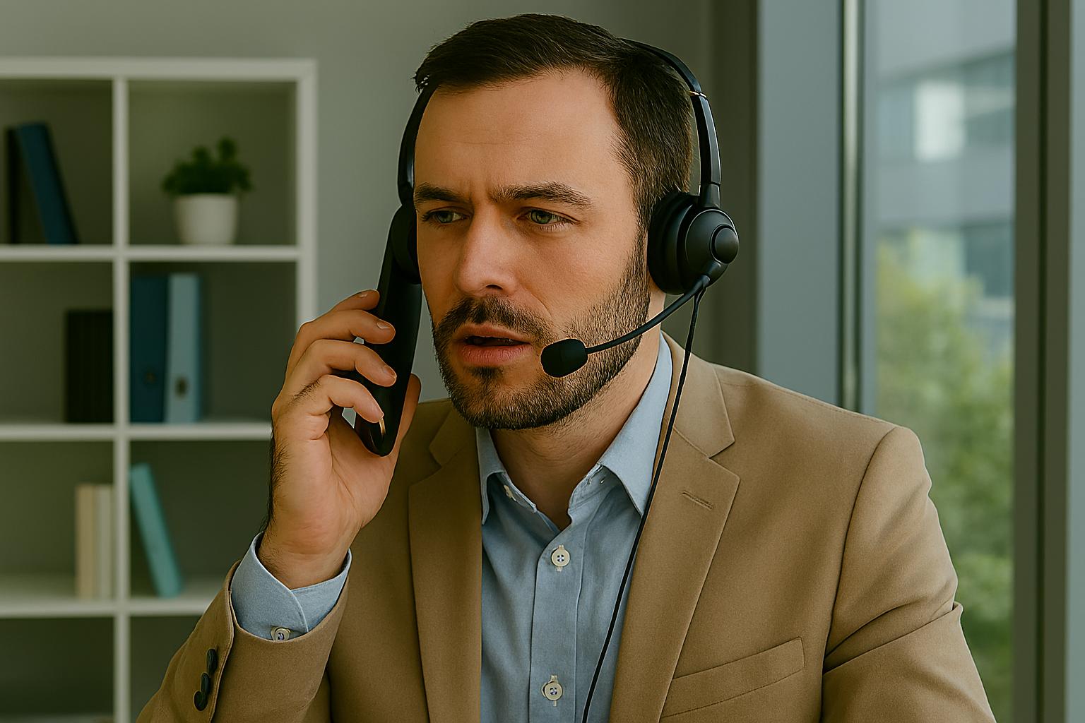 Telefonkonferenz mit Telefon-Dolmetscher im Büro